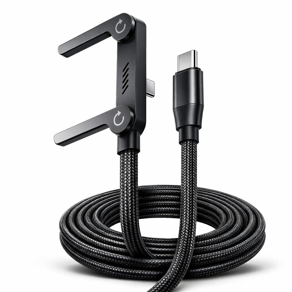 240W Fast Charging Cable with Invisible Holder – 2-in-1 Mobile Stand Cable